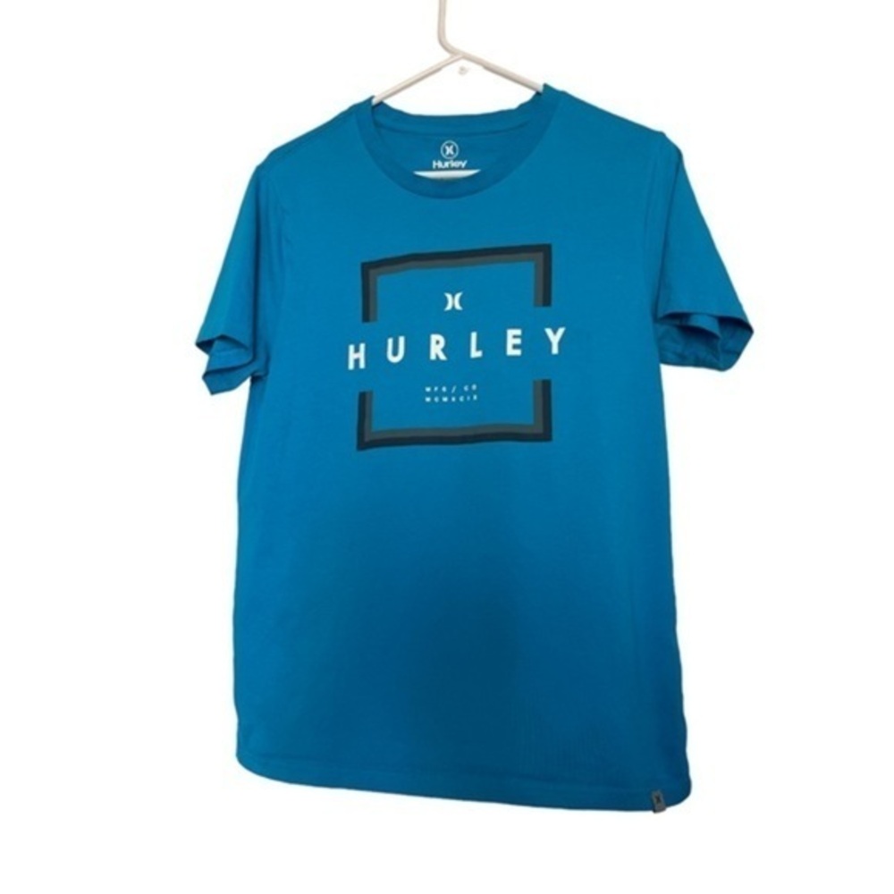 Men's Hurley Teal Graphic Crewneck Shirt Size Small EUC #6015